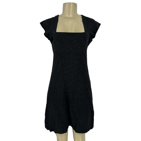 Horny Toad XS Neko Dress Women Black Knit Pullover Square Neck Mini ER11 - Picture 1 of 11